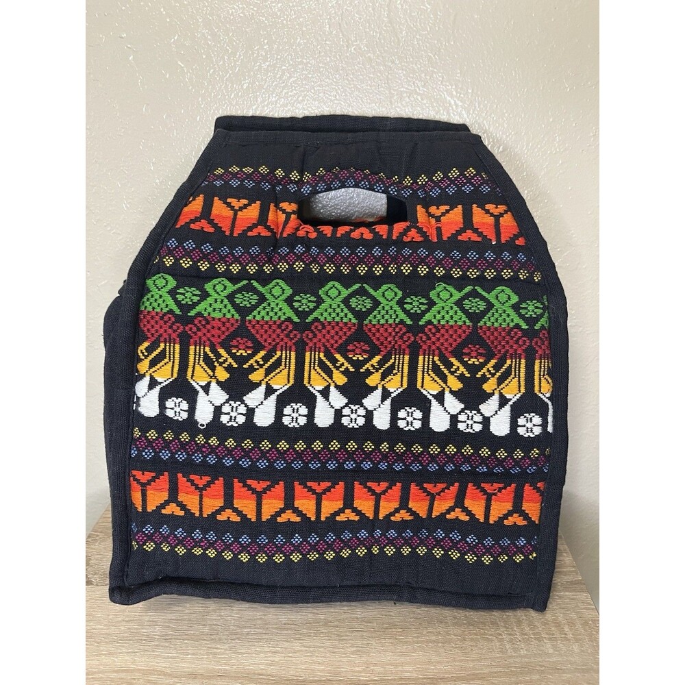 Hand-Made Guatemalan Embroidered Multi-Color Purse/Tote Bag/Lunch Tote